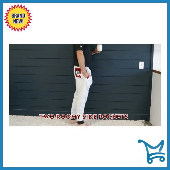 Men's Terry Cloth Jogger Sweatpants with Pockets, Elastic Waist - Picture 8 of 8